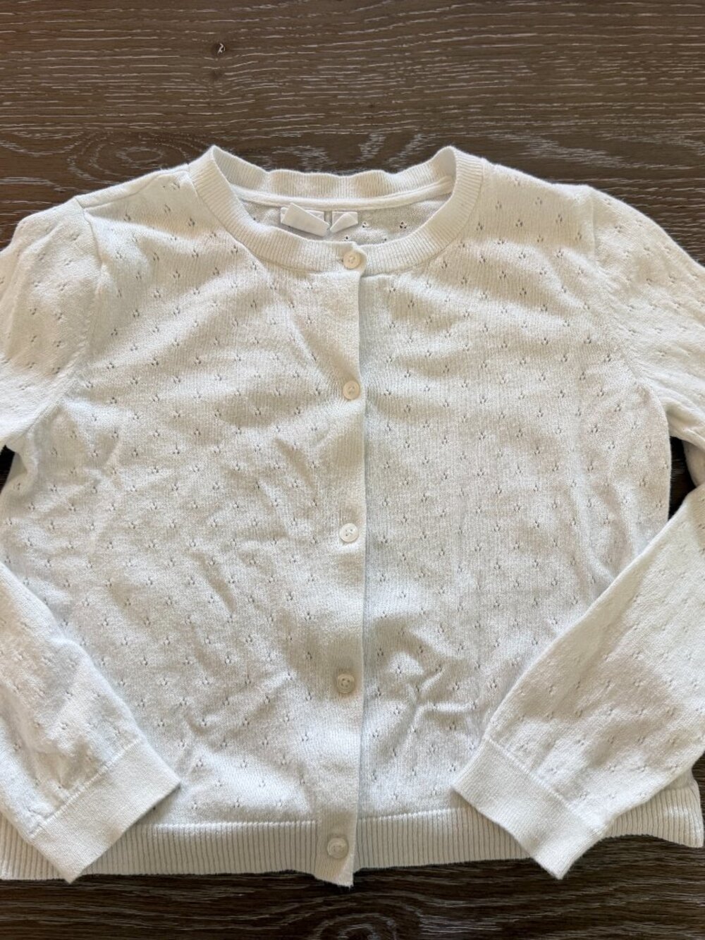 Girls Gap Kids white eyelet button down cardigan long sleeve size medium